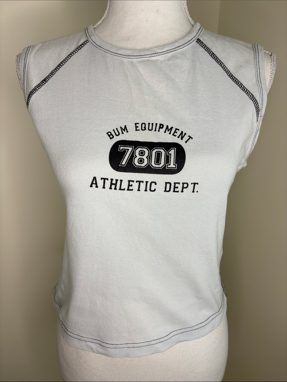 B. U. M. Equipment Navy & Light Blue Athletic Graphic Sleeveless Tee. Small.